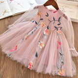 Baby girl dress spring long sleeve flower dresses for girl's clothing embroidery kids dresses for girl party dress kids clothes YW