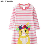 Girls SAILEROAD New Christams Deer Dot Pattern Baby Kids Girls Tees Dress Autumn Children Girl's Dresses For Child Garments Clothing