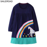 Girls SAILEROAD New Christams Deer Dot Pattern Baby Kids Girls Tees Dress Autumn Children Girl's Dresses For Child Garments Clothing
