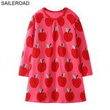 Girls SAILEROAD New Christams Deer Dot Pattern Baby Kids Girls Tees Dress Autumn Children Girl's Dresses For Child Garments Clothing