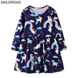 Girls SAILEROAD New Christams Deer Dot Pattern Baby Kids Girls Tees Dress Autumn Children Girl's Dresses For Child Garments Clothing