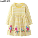 Girls SAILEROAD New Christams Deer Dot Pattern Baby Kids Girls Tees Dress Autumn Children Girl's Dresses For Child Garments Clothing