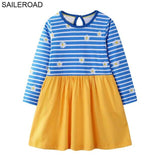 Girls SAILEROAD New Christams Deer Dot Pattern Baby Kids Girls Tees Dress Autumn Children Girl's Dresses For Child Garments Clothing