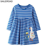 Girls SAILEROAD New Christams Deer Dot Pattern Baby Kids Girls Tees Dress Autumn Children Girl's Dresses For Child Garments Clothing