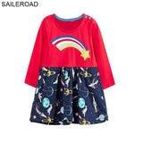 Girls SAILEROAD New Christams Deer Dot Pattern Baby Kids Girls Tees Dress Autumn Children Girl's Dresses For Child Garments Clothing