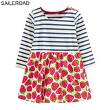 Girls SAILEROAD New Christams Deer Dot Pattern Baby Kids Girls Tees Dress Autumn Children Girl's Dresses For Child Garments Clothing