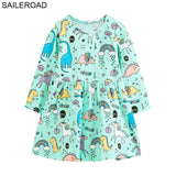 Girls SAILEROAD New Christams Deer Dot Pattern Baby Kids Girls Tees Dress Autumn Children Girl's Dresses For Child Garments Clothing