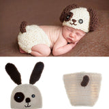 Newborn Baby Clothes Girl Boy Crochet Knit Costume Photo Photography Props Hand Made  Accessories Rabbit Baby Caps dog Hats set
