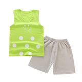 2PCS Boy 2019 Summer Clothing Set Sleeveless Cartoon Animal Print Tops Vest +short Pants Children boy's Clothes Sets New