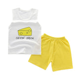 2PCS Boy 2019 Summer Clothing Set Sleeveless Cartoon Animal Print Tops Vest +short Pants Children boy's Clothes Sets New