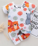 Summer and Autumn New Cotton Newborn Fashion Cute Animal Lion Hippo Jumpsuit Suitable For Baby Crawling Clothes