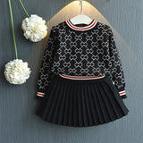 Girls 2019  Winter Clothes Set Long Sleeve Sweater Shirt and Skirt 2 Pcs Clothing Suit Spring Outfits for Kids Girl's Clothes