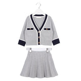 Girls 2019  Winter Clothes Set Long Sleeve Sweater Shirt and Skirt 2 Pcs Clothing Suit Spring Outfits for Kids Girl's Clothes