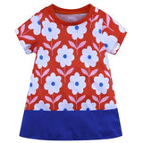 Girl's dress 2019 spring new style girl short-sleeved dress round neck striped children's clothes Popular Kids Clothing