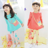 Children's Clothes Spring Girl's New Suit Pants Suit Children's Wear Cartoon Cat Design girls clothing set