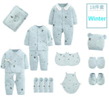 18pieces/0-3Months Spring Autumn Newborn Baby Clothing 100%Cotton Kids Clothes Suit Unisex Infant Boys Girls Clothing Set