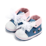2019 Baby Girl Shoes White Lace Floral Embroidered Soft Shoes Prewalker Walking Toddler Kids Shoes First Walker free shipping