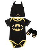 Cartoon Batman Baby Boys Clothes Set Rompers Jumpsuit Cotton Tops + Shoes + Hat 3Pcs Outfits Newborn Toddler 0-24M Kids Clothes