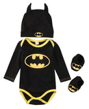 Cartoon Batman Baby Boys Clothes Set Rompers Jumpsuit Cotton Tops + Shoes + Hat 3Pcs Outfits Newborn Toddler 0-24M Kids Clothes