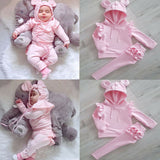 2PCS Toddler Kids Baby Girls 0-24M Ruffle Tops Pants Pink Tracksuit  Outfits Clothes