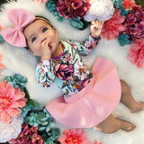 US Summer Infant Baby Girl 0-3Y Floral Romper Jumpsuit Skirt Outfit Skirt Clothes Set