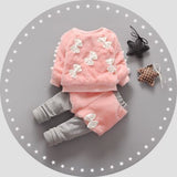 Baby Girls Beautiful charming eyes Logo Elegant girl's clothes Winter Christmas High quality Comfort Fleece Warm Baby Kids clothing set
