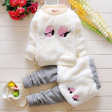 Baby Girls Beautiful charming eyes Logo Elegant girl's clothes Winter Christmas High quality Comfort Fleece Warm Baby Kids clothing set
