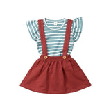 PUDCOCO Summer Newborn Infant Baby Girl Striped Tops Vest & Solid Shorts Pants / Skirts Outfit 2PCS Casual Clothes Set 0-24M