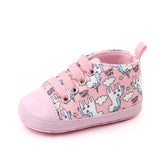 Unicorn graffiti newborn baby girl boys shoes soft shoes dinosaur printing infant toddler hard bottom crib shoes first walking s