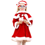 Girls 2 4 6 8 10 Years Christmas Costume Boys Girls Santa Claus Red Dress With Cloak Cosplay Kids Children Clothing Girl's Clothes
