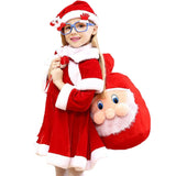 Girls 2 4 6 8 10 Years Christmas Costume Boys Girls Santa Claus Red Dress With Cloak Cosplay Kids Children Clothing Girl's Clothes
