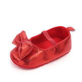 Glitter Newborn Booties Princess Baby Girls Shoes Soft Sole Toddler Kids Crib Shoes Party Bowknot Anti-slip First Walker 0-18M
