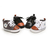 New Collection First Walkers Baby Shoes Newborn Girl Boy Soft Sole Crib Toddler Shoes Striped Sneaker Sports Cotton PU Shoes Casual 0-18 M