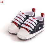 New Collection First Walkers Baby Shoes Newborn Girl Boy Soft Sole Crib Toddler Shoes Striped Sneaker Sports Cotton PU Shoes Casual 0-18 M