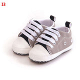New Collection First Walkers Baby Shoes Newborn Girl Boy Soft Sole Crib Toddler Shoes Striped Sneaker Sports Cotton PU Shoes Casual 0-18 M