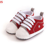 New Collection First Walkers Baby Shoes Newborn Girl Boy Soft Sole Crib Toddler Shoes Striped Sneaker Sports Cotton PU Shoes Casual 0-18 M