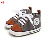 New Collection First Walkers Baby Shoes Newborn Girl Boy Soft Sole Crib Toddler Shoes Striped Sneaker Sports Cotton PU Shoes Casual 0-18 M