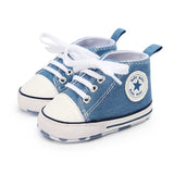 New Collection First Walkers Baby Shoes Newborn Girl Boy Soft Sole Crib Toddler Shoes Striped Sneaker Sports Cotton PU Shoes Casual 0-18 M