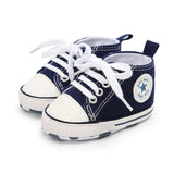 New Collection First Walkers Baby Shoes Newborn Girl Boy Soft Sole Crib Toddler Shoes Striped Sneaker Sports Cotton PU Shoes Casual 0-18 M