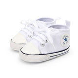 New Collection First Walkers Baby Shoes Newborn Girl Boy Soft Sole Crib Toddler Shoes Striped Sneaker Sports Cotton PU Shoes Casual 0-18 M