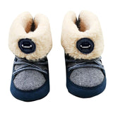 New Collection 0-18M Baby Boys Winter Warm Snow Boots  Newborn Lace -Up Soft Sole Shoes Infant Toddler Kids Fashion Stripped Wool Warm Shoes