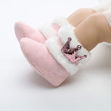 New Collection 0-18M Baby Boys Winter Warm Snow Boots  Newborn Lace -Up Soft Sole Shoes Infant Toddler Kids Fashion Stripped Wool Warm Shoes