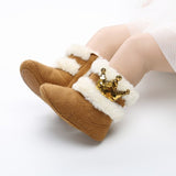 New Collection 0-18M Baby Boys Winter Warm Snow Boots  Newborn Lace -Up Soft Sole Shoes Infant Toddler Kids Fashion Stripped Wool Warm Shoes