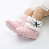 New Collection 0-18M Baby Boys Winter Warm Snow Boots  Newborn Lace -Up Soft Sole Shoes Infant Toddler Kids Fashion Stripped Wool Warm Shoes