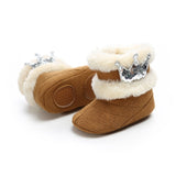 New Collection 0-18M Baby Boys Winter Warm Snow Boots  Newborn Lace -Up Soft Sole Shoes Infant Toddler Kids Fashion Stripped Wool Warm Shoes