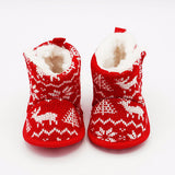 2019 Baby Boots Xmas Fashion Toddler Infant Newborn Baby Print Boots Christmas Soft Sole Boots First Walker Warm Shoes DS19