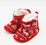 2019 Baby Boots Xmas Fashion Toddler Infant Newborn Baby Print Boots Christmas Soft Sole Boots First Walker Warm Shoes DS19