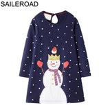 Girls SAILEROAD New Christams Deer Dot Pattern Baby Kids Girls Tees Dress Autumn Children Girl's Dresses For Child Garments Clothing