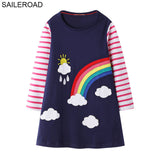 Girls SAILEROAD New Christams Deer Dot Pattern Baby Kids Girls Tees Dress Autumn Children Girl's Dresses For Child Garments Clothing