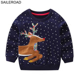 Girls SAILEROAD New Christams Deer Dot Pattern Baby Kids Girls Tees Dress Autumn Children Girl's Dresses For Child Garments Clothing